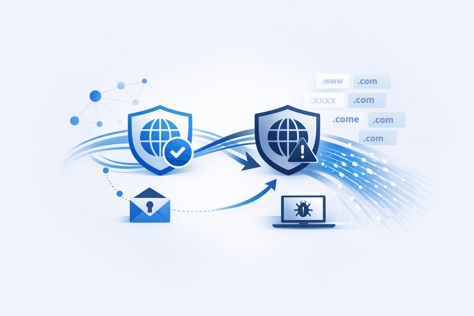 AI-assisted domain spoofing and cybersquatting used for impersonation scams and malware delivery