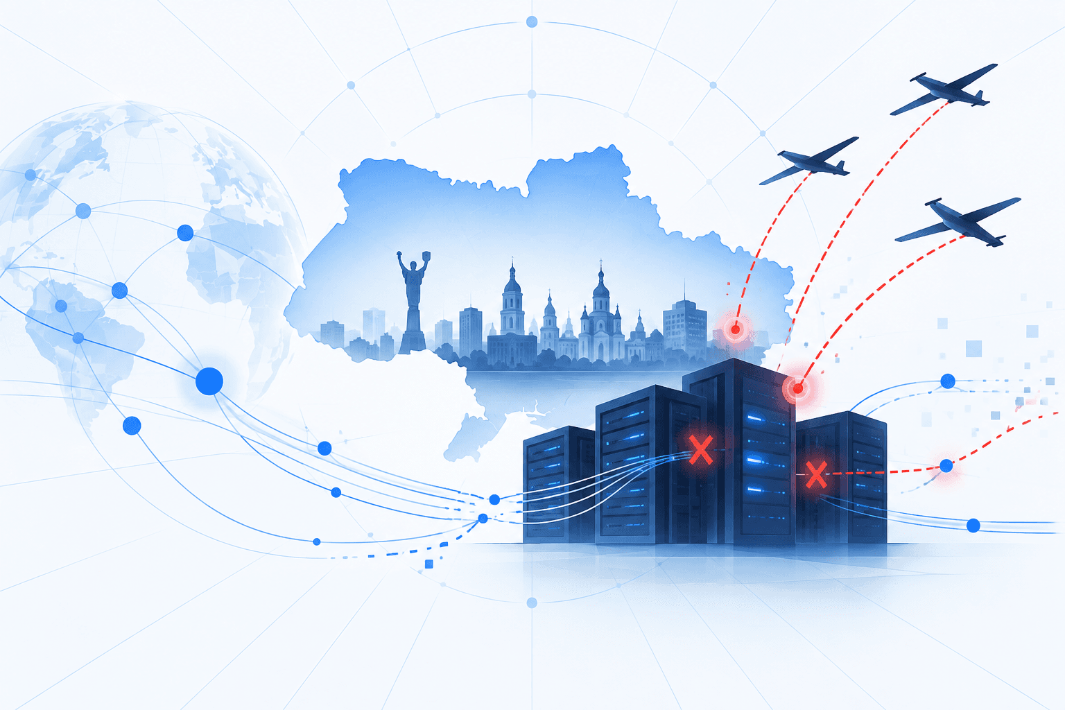 Russian Drone Strikes Damage Kyiv Data Centers and Disrupt Internet Access